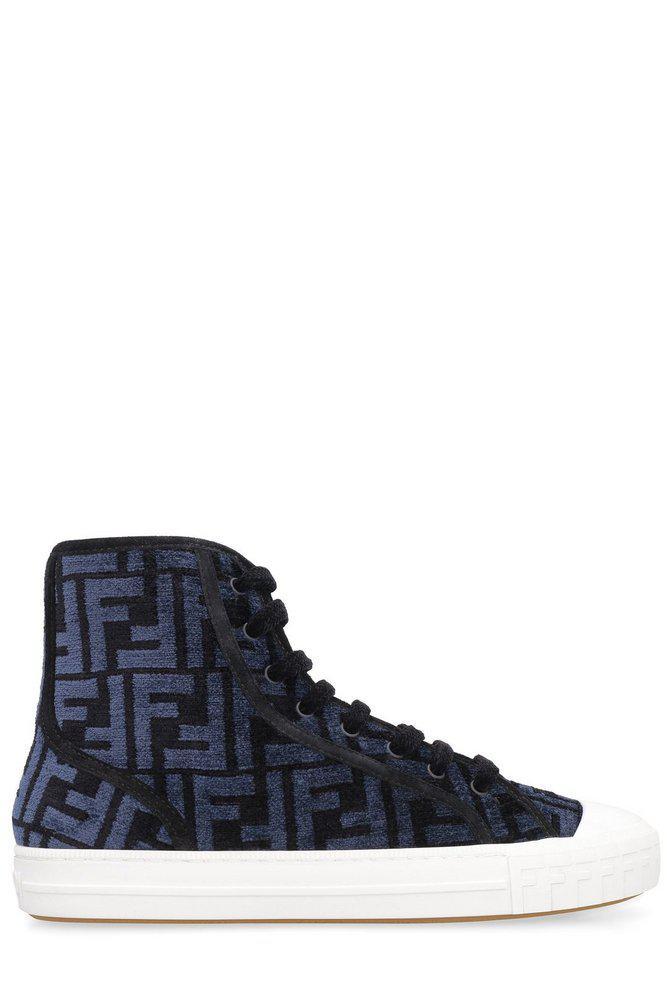 商品Fendi|Fendi Monogram Jacquard High-Top Sneakers,价格¥4170-¥4415,第1张图片