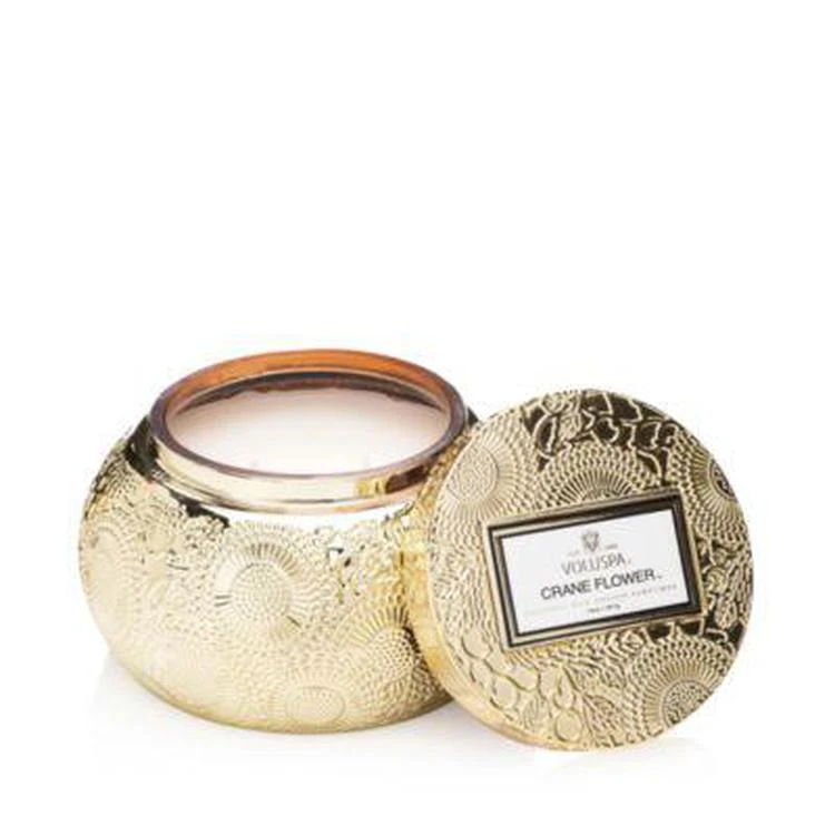 商品Voluspa|Japonica Crane Flower Embossed Glass Chawan Bowl Candle,价格¥210,第1张图片