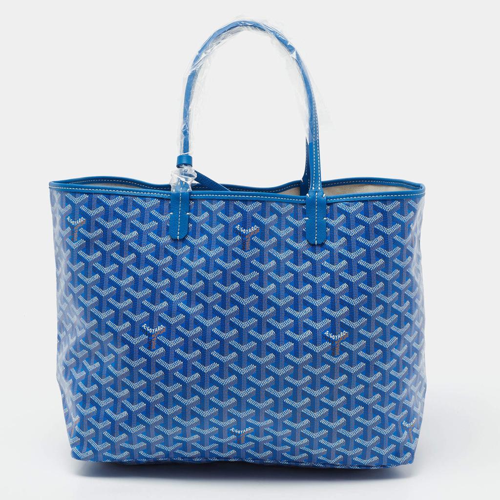 商品Goyard|Goyard Blue Goyardine Coated Canvas and Leather Saint Louis PM Tote,价格¥21602,第1张图片