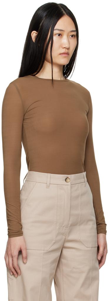 Brown Gazza Long Sleeve T-Shirt商品第2张图片规格展示