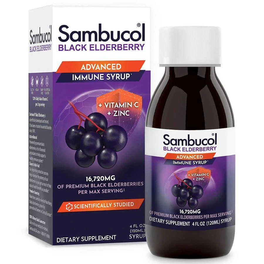 商品Sambucol|Advanced Immune Support Syrup with Vitamin C and Zinc Black Elderberry,价格¥74,第3张图片详细描述