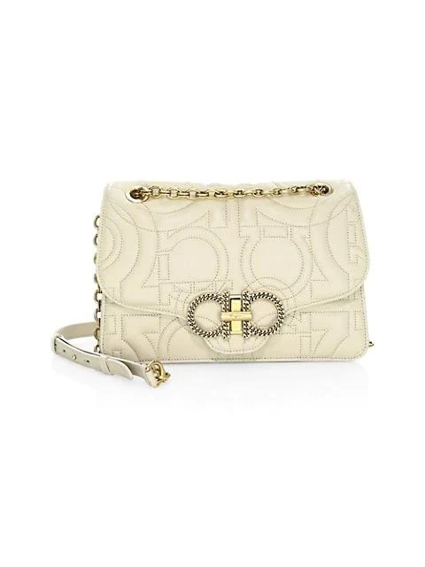 商品Salvatore Ferragamo|Large Gancini Quilted Leather Shoulder Bag,价格¥17163,第1张图片
