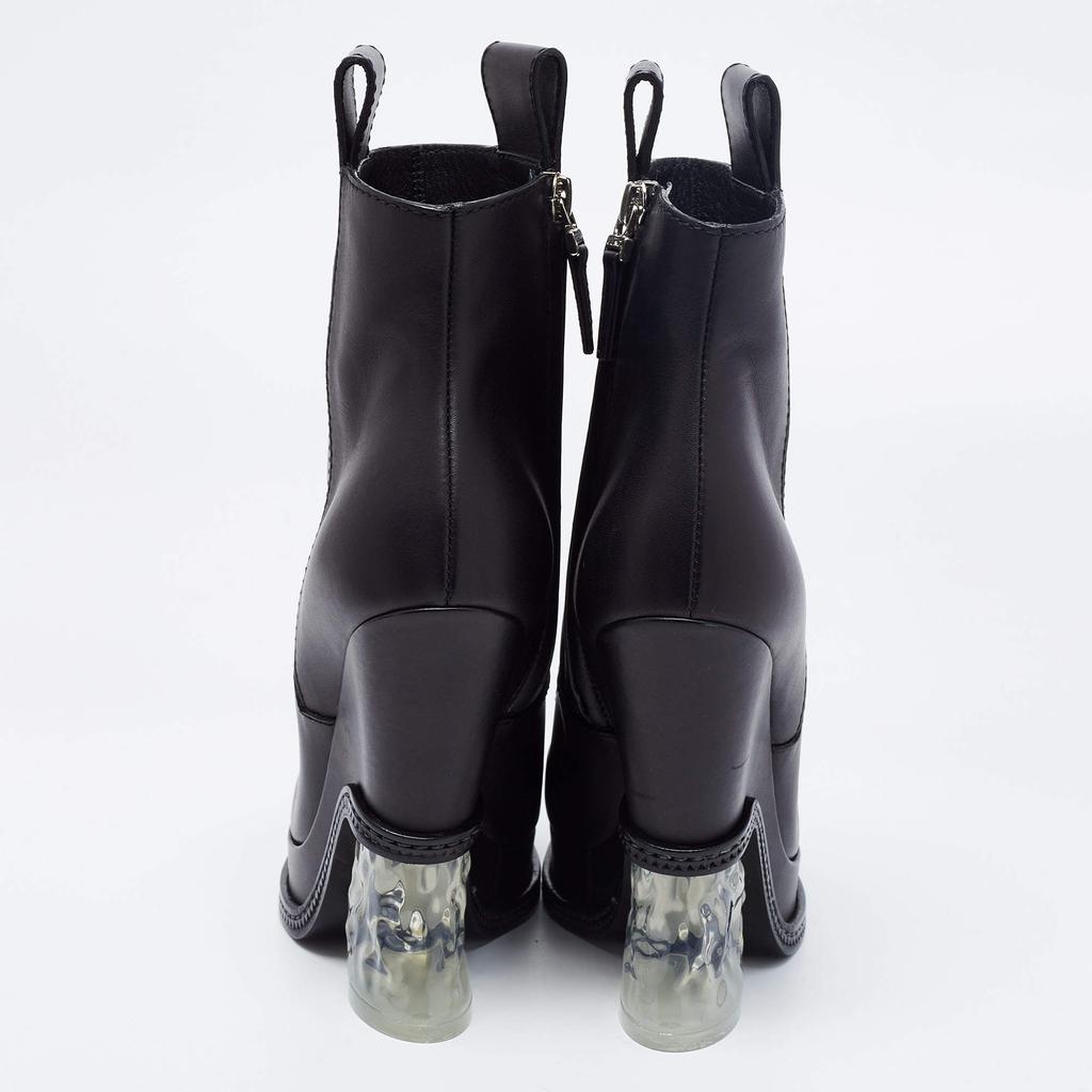 Fendi Black Leather Ice Heel Ankle Boots Size 36商品第5张图片规格展示
