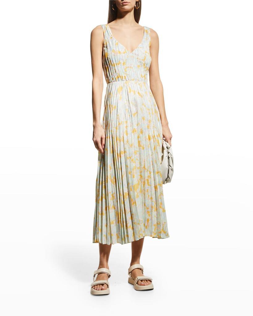 商品Vince|Lotus Pleated Midi Slip Dress,价格¥1662,第1张图片