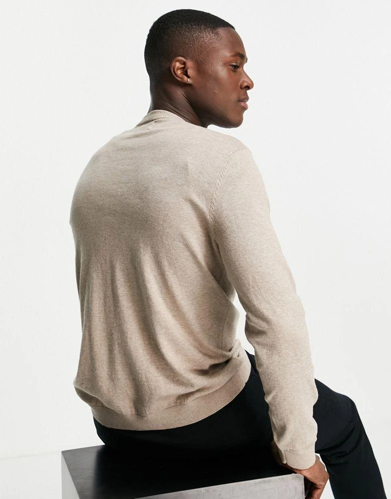 商品Burton Menswear|Burton verticle textured stripe jumper in camel,价格¥89,第3张图片详细描述