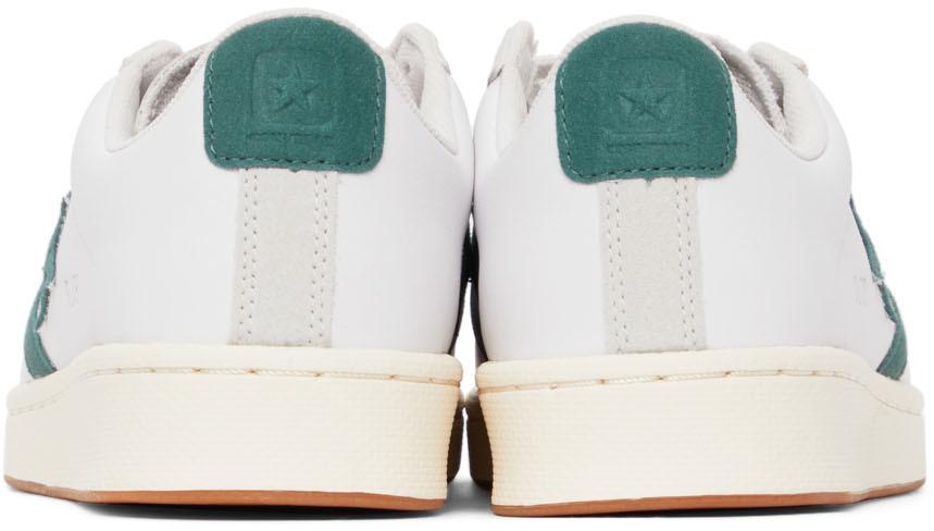 White & Green Leather Pro Low-Top Sneakers商品第4张图片规格展示