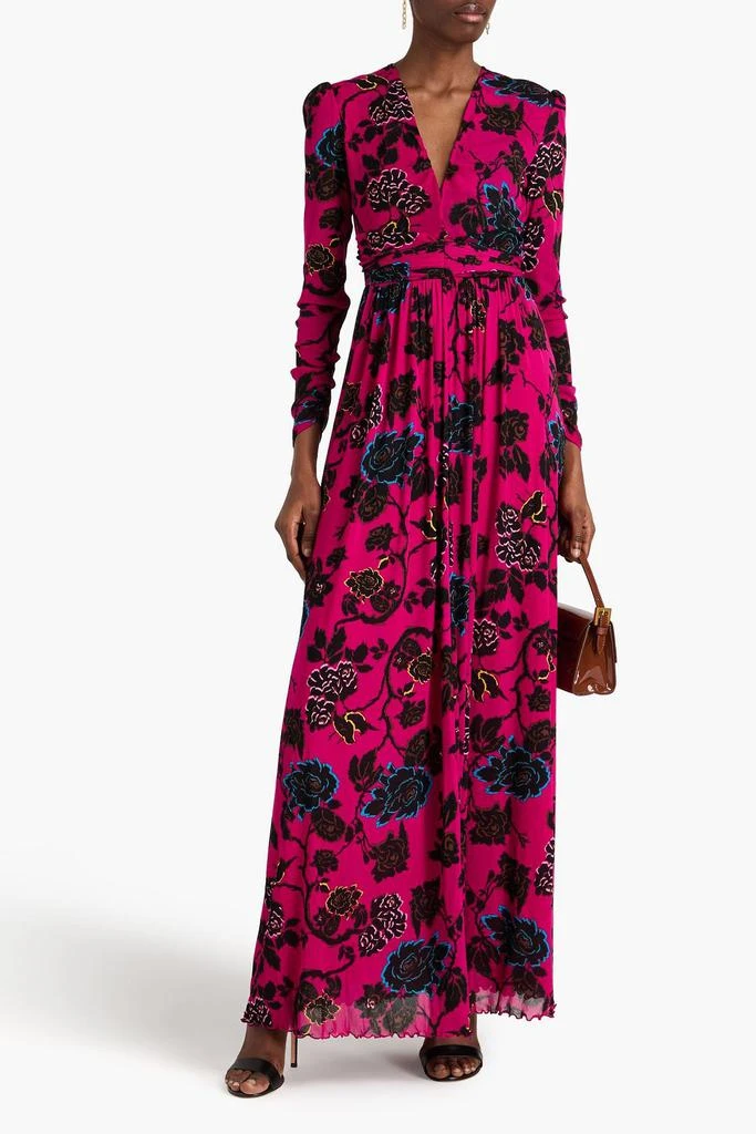 商品Diane von Furstenberg|Anne floral-print stretch-mesh maxi dress,价格¥2246,第2张图片详细描述