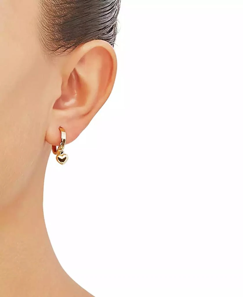 商品Macy's|Dangle Heart Huggie Hoop Earrings in 10k Gold,价格¥1203,第2张图片详细描述