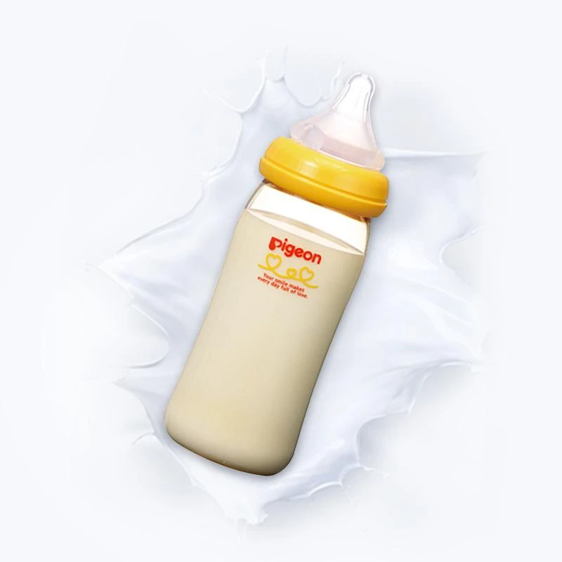 商品[国内直发] Pigeon|Pigeon贝亲 母乳实感奶瓶耐热玻璃橘黄色 240ml,价格¥110,第1张图片