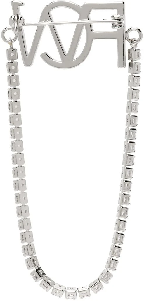 商品Feng Chen Wang|Silver Crystal Chain Brooch,价格¥307,第2张图片详细描述