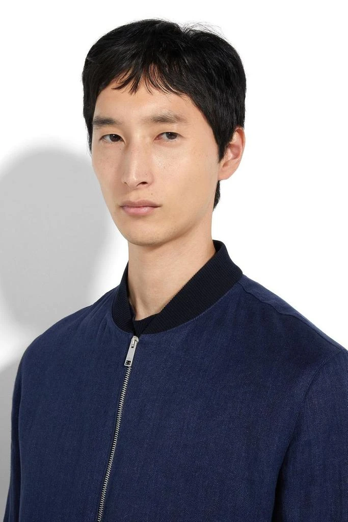 商品Zegna|Zegna Oasi Lino Bomber Jacket,价格¥17617,第5张图片详细描述