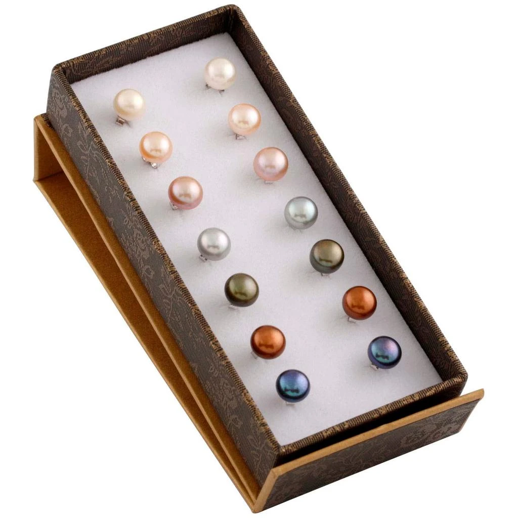 商品Splendid Pearls|Set of 7 Pairs of Freshwater Pearl 7-8mm Stud Earrings,价格¥246,第1张图片