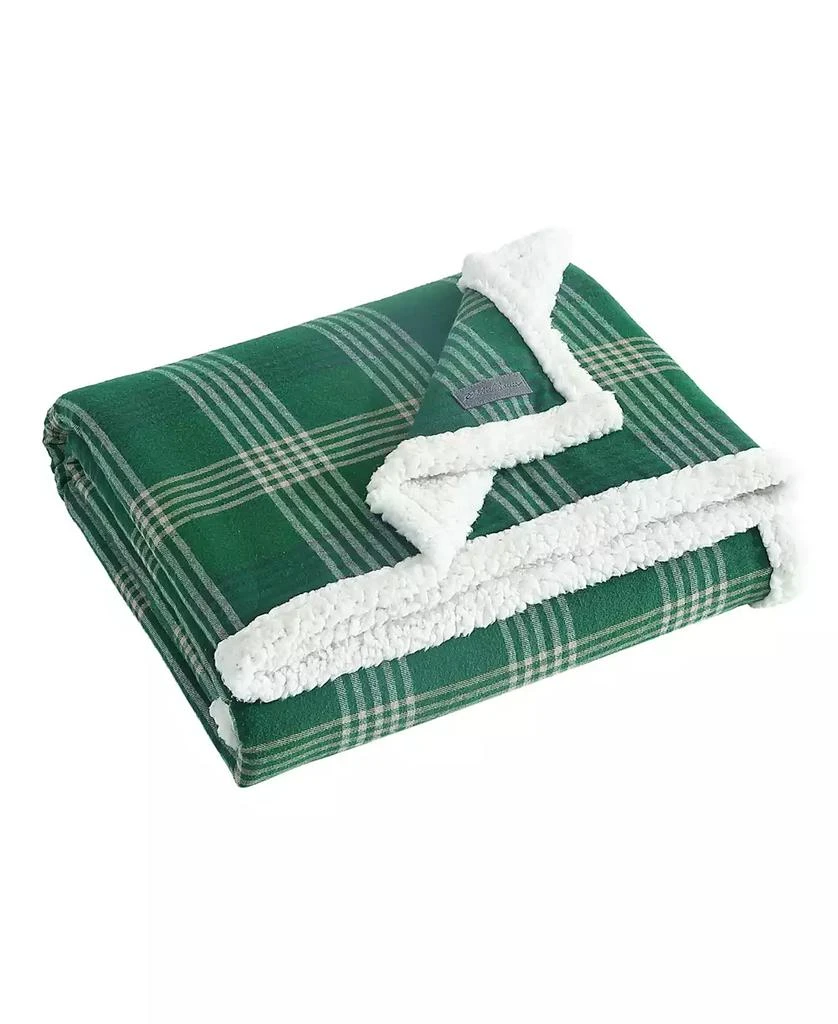 商品Eddie Bauer|Plaid Cotton Yarn Dye Flannel Reversible Throw, 60" x 50",价格¥151,第3张图片详细描述