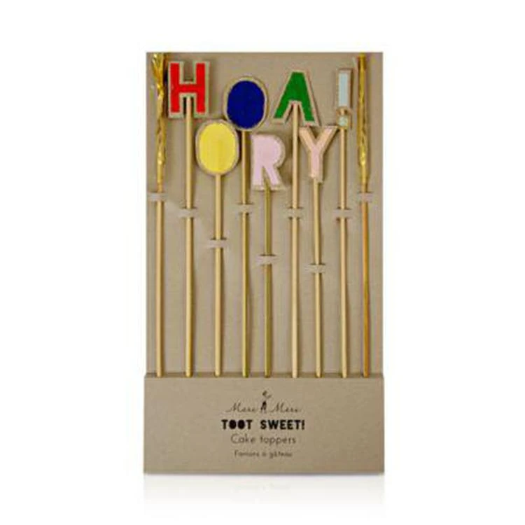 商品Meri Meri|Hooray 9-Piece Cake Topper Set,价格¥60,第1张图片