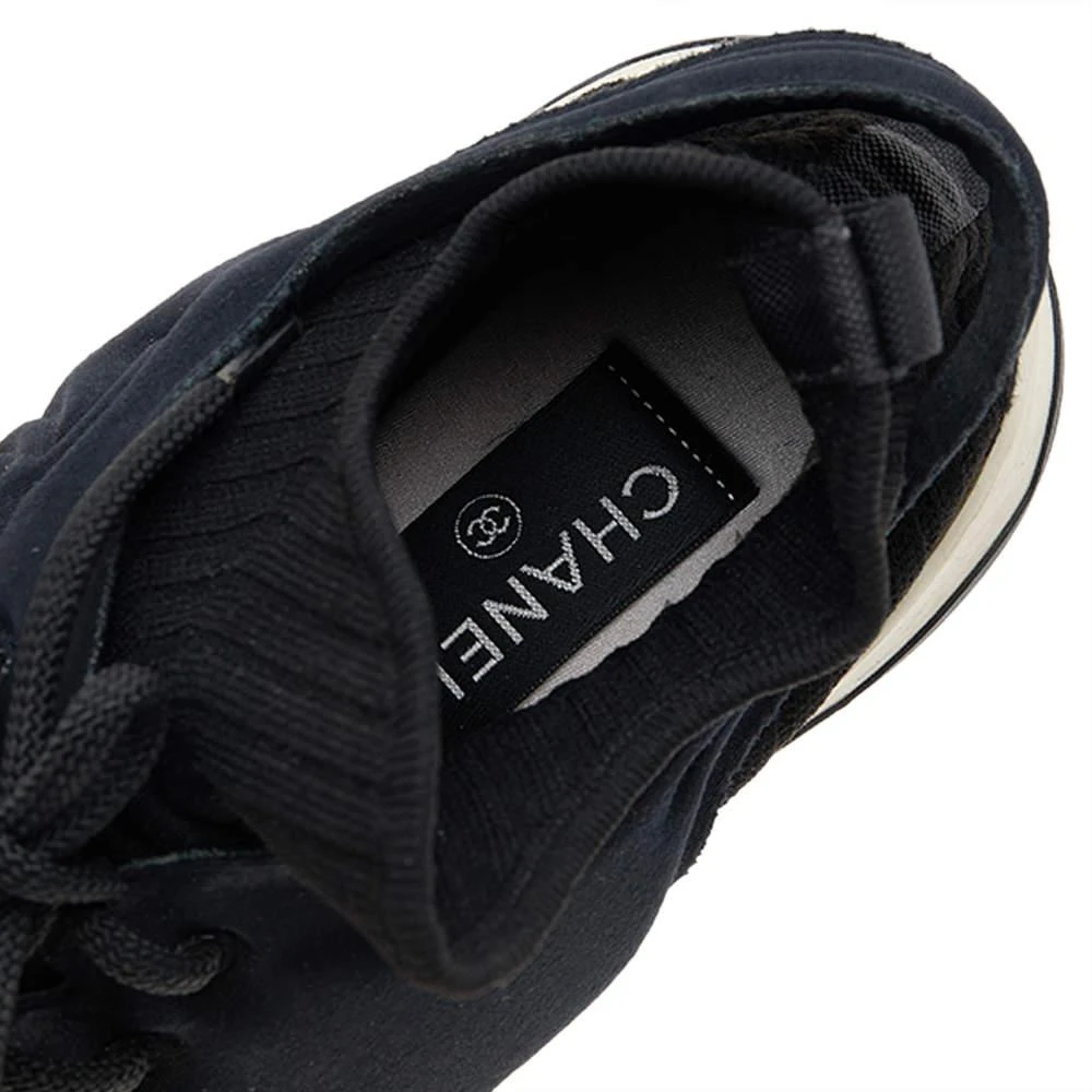 Chanel Black Stretch Fabric and Neoprene CC Low Top Sneakers Size 40 商品