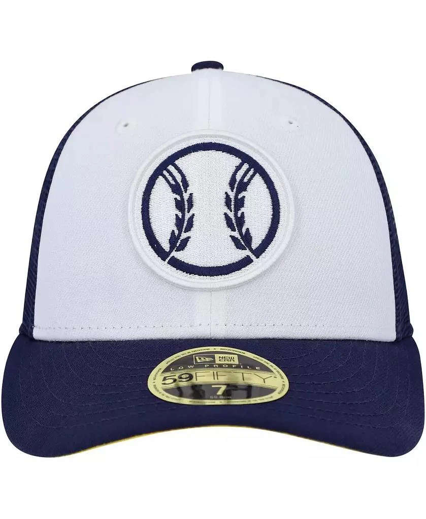 商品New Era|Men's White, Navy Milwaukee Brewers 2023 On-Field Batting Practice Low Profile 59FIFTY Fitted Hat,价格¥329,第3张图片详细描述