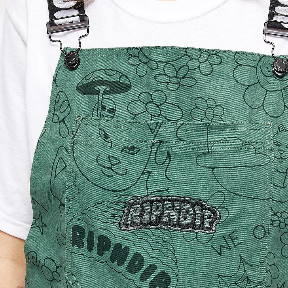 商品RIPNDIP|RIPNDIP All Over Print Dungarees,价格¥629,第2张图片详细描述
