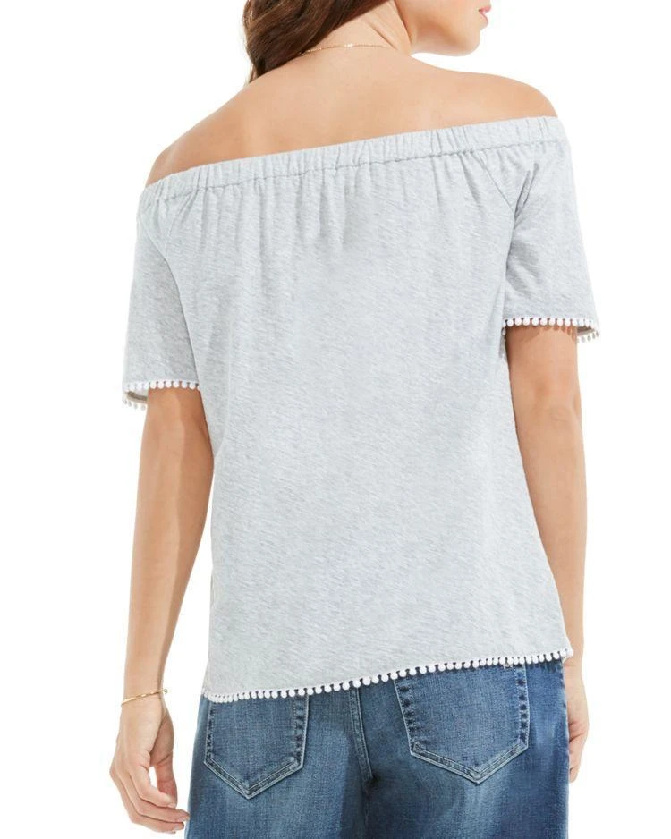 商品Vince Camuto|Pom-Pom Trim Off-the-Shoulder Top,价格¥258,第2张图片详细描述