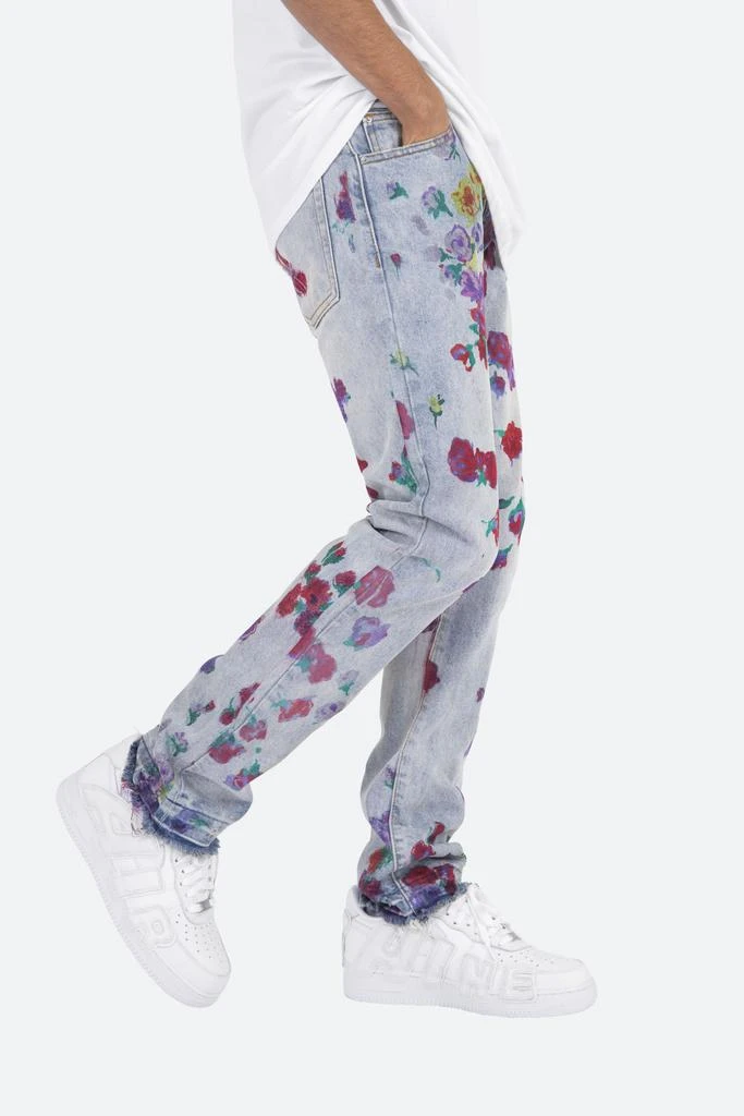 D281 Floral Straight Denim - Blue 商品