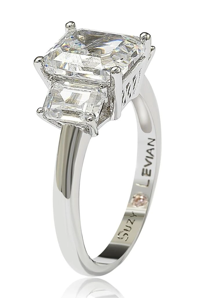 商品Suzy Levian|Emerald-Cut 3-Stone CZ Bridal Ring,价格¥1125,第3张图片详细描述