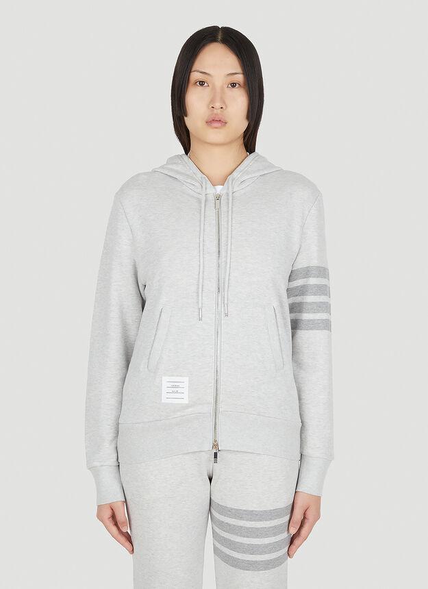 商品Thom Browne|Striped Hooded Sweatshirt in Grey,价格¥6292,第1张图片