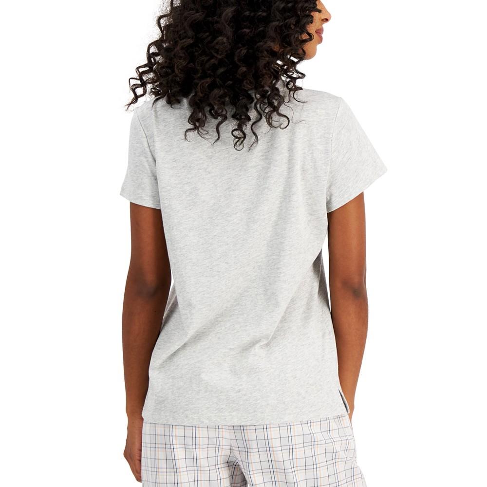 Everyday Cotton V-Neck Pajama T-Shirt, Created for Macy's商品第2张图片规格展示