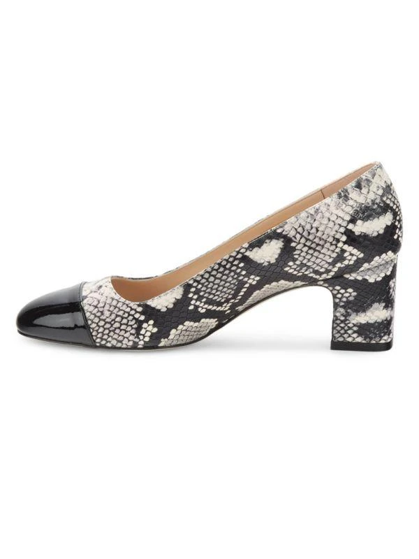商品Stuart Weitzman|57MM Milla Snake Embossed Leather Pumps,价格¥2111,第4张图片详细描述