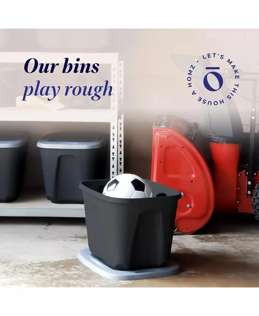 商品Homz|6610BKTS.10 10 Gallon Durable Molded Plastic Storage Bin with Secure Lid,价格¥202,第4张图片详细描述