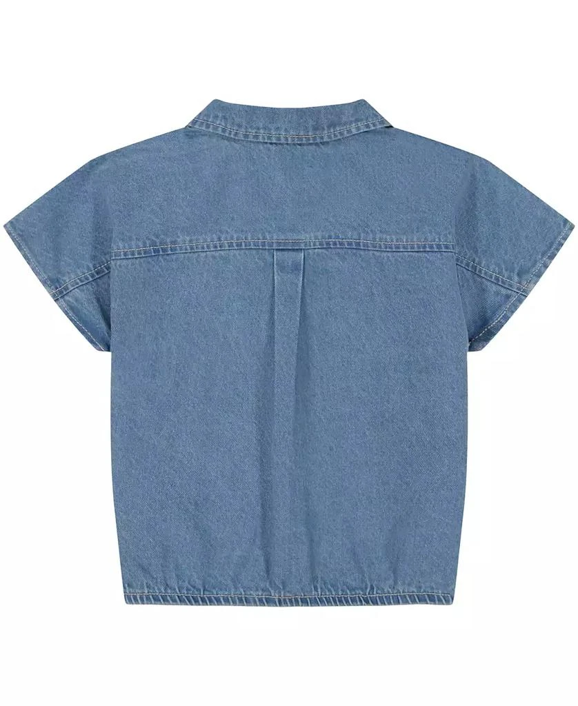 商品Calvin Klein|Big Girls Elastic Bottom Denim Shirt,价格¥330,第2张图片详细描述