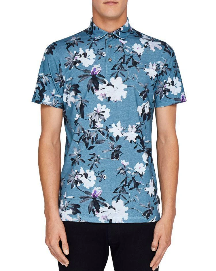 商品Ted Baker London|Scruff Floral Print Regular Fit Polo,价格¥529,第1张图片
