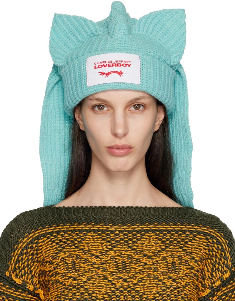 商品Charles Jeffrey Loverboy|SSENSE Exclusive Blue Chunky Kimera Beanie,价格¥944,第1张图片