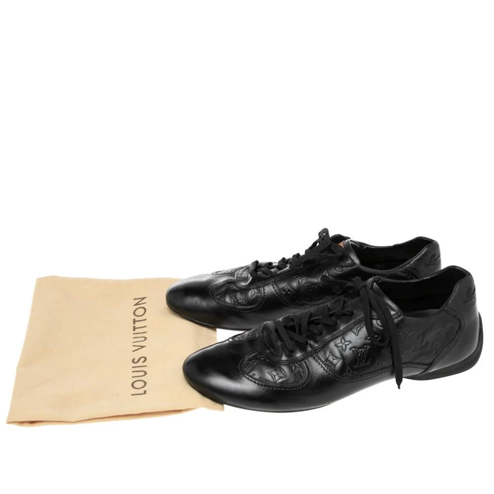 Louis Vuitton Black Monogram Embossed Leather Lace Up Sneakers Size 44.5 商品