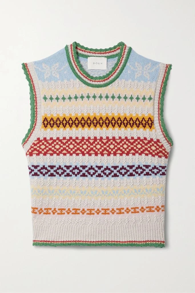 商品DÔEN|Aniene 费尔岛杂色针织再生羊绒羊毛混纺背心,价格¥1665,第1张图片