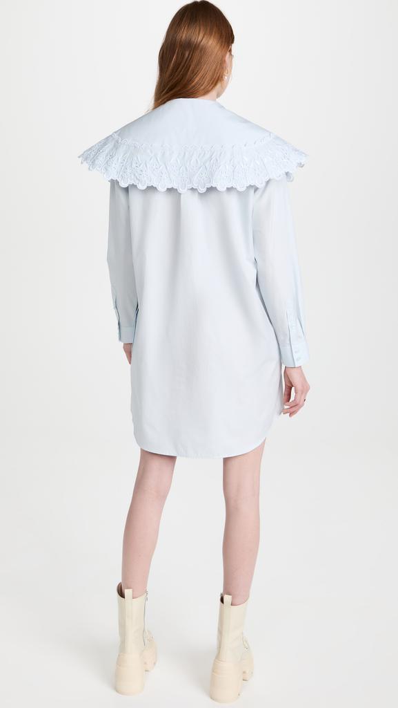 商品Simone Rocha|Simone Rocha 刺绣饰边长尖领衬衫连衣裙,价格¥3567,第5张图片详细描述