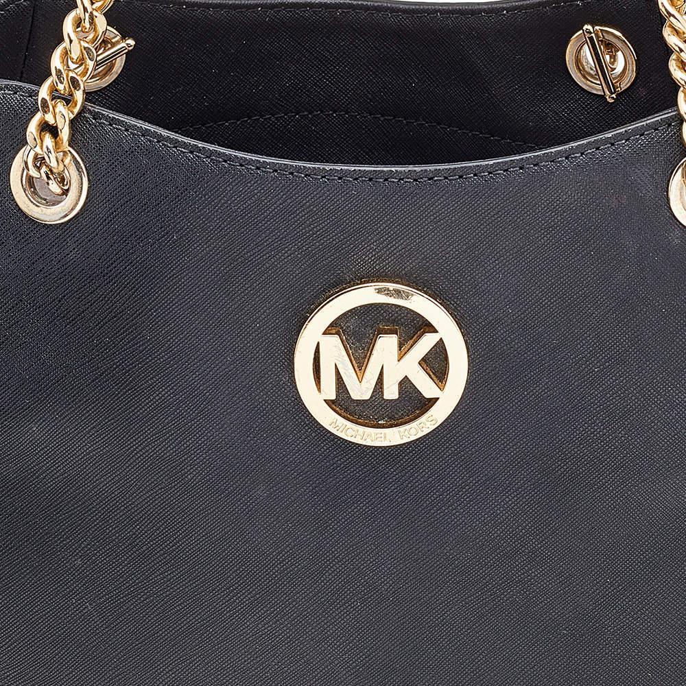 商品[二手商品] Michael Kors|MICHAEL Michael Kors Black Leather Jet Set Travel Chain Tote,价格¥1300,第7张图片详细描述