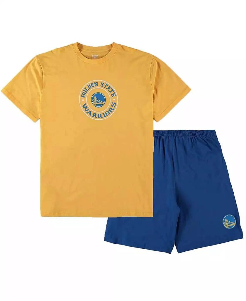 商品Concepts Sport|Men's Gold, Royal Golden State Warriors Big and Tall T-shirt and Shorts Sleep Set,价格¥389,第1张图片