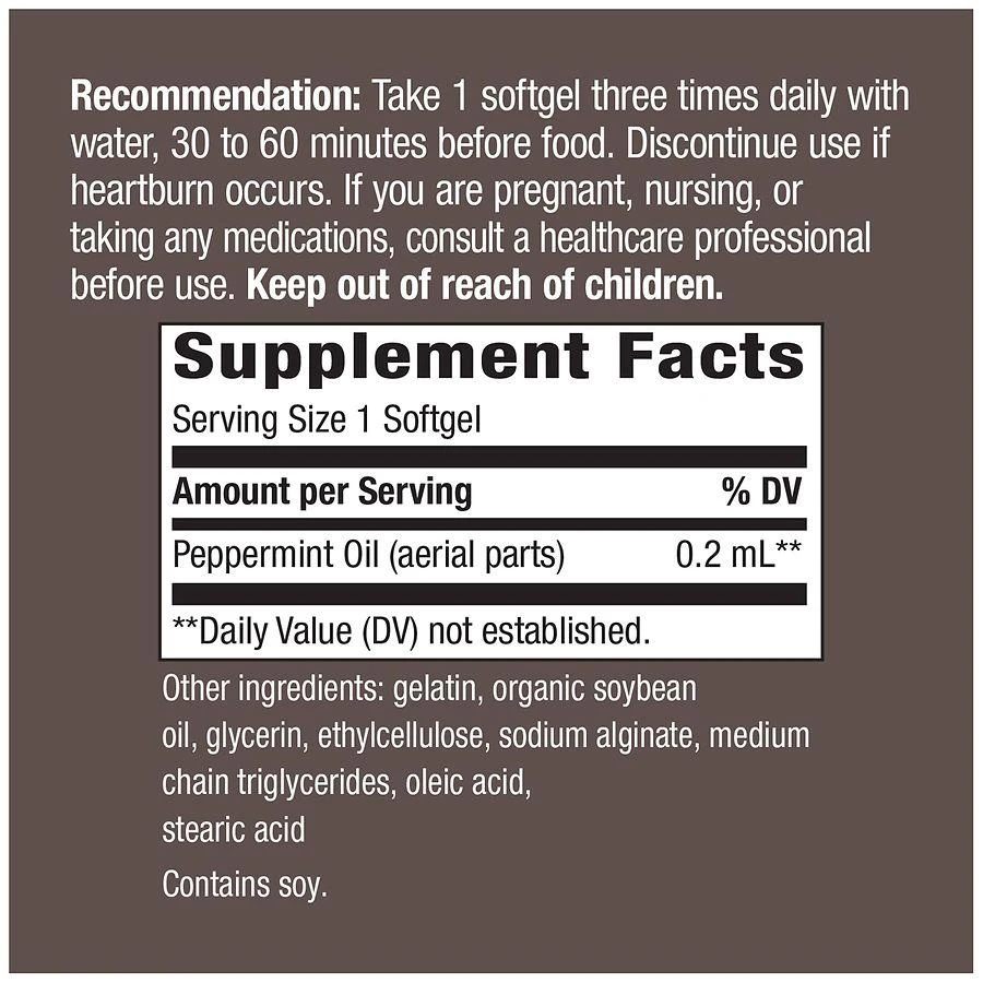 商品Nature's Way|Pepogest Peppermint Oil Softgels,价格¥120,第4张图片详细描述