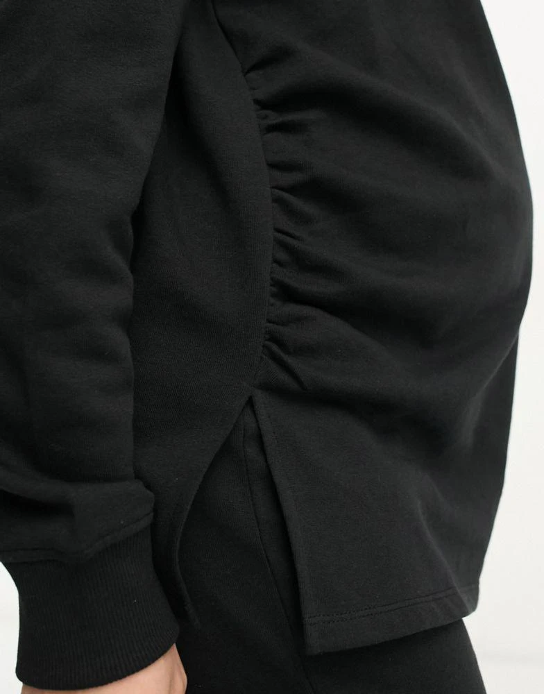 商品Threadbare|Threadbare Maternity v neck sweater and jogger tracksuit in black,价格¥182,第3张图片详细描述