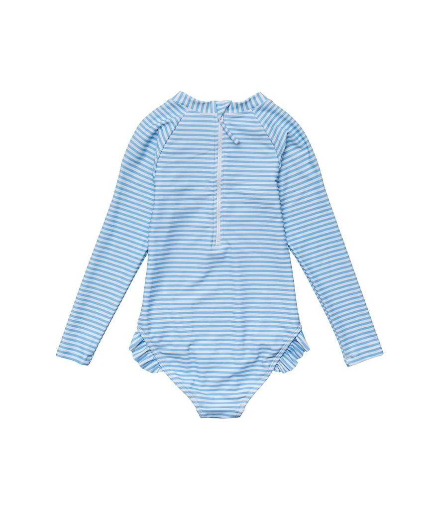 商品Snapper Rock|Cornflower Stripe Sustainable Long Sleeve Surf Suit (Toddler/Little Kids/Big Kids),价格¥479,第2张图片详细描述