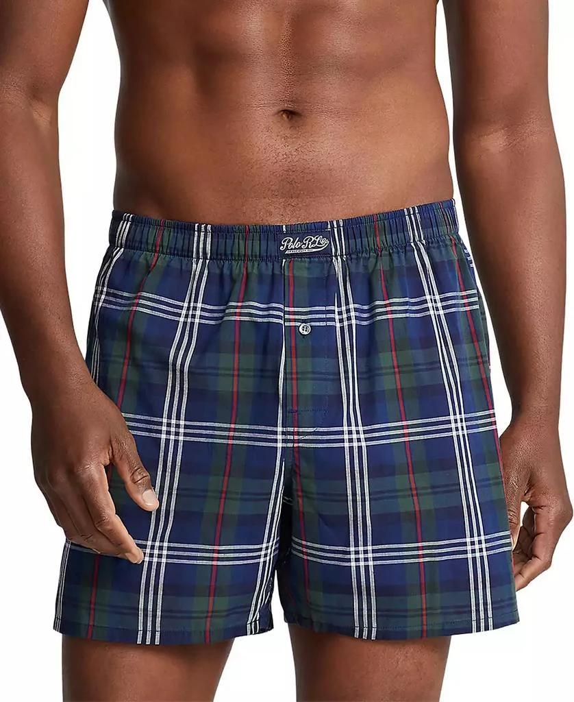 商品Ralph Lauren|Men's Plaid Single-Button Fly Boxers,价格¥208,第1张图片