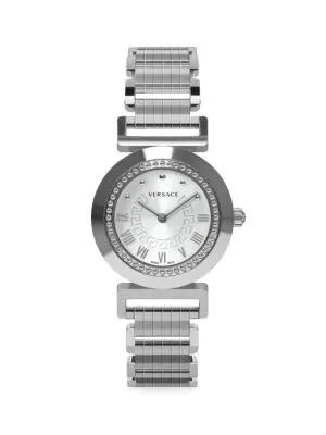 商品Versace|Vanity 35MM Stainless Steel Link Bracelet Watch,价格¥3969,第1张图片