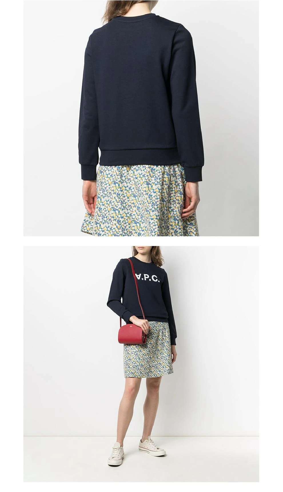 商品A.P.C.|蓝色棉质圆领logo印花卫衣【香港仓极速发货】,价格¥1797,第4张图片详细描述