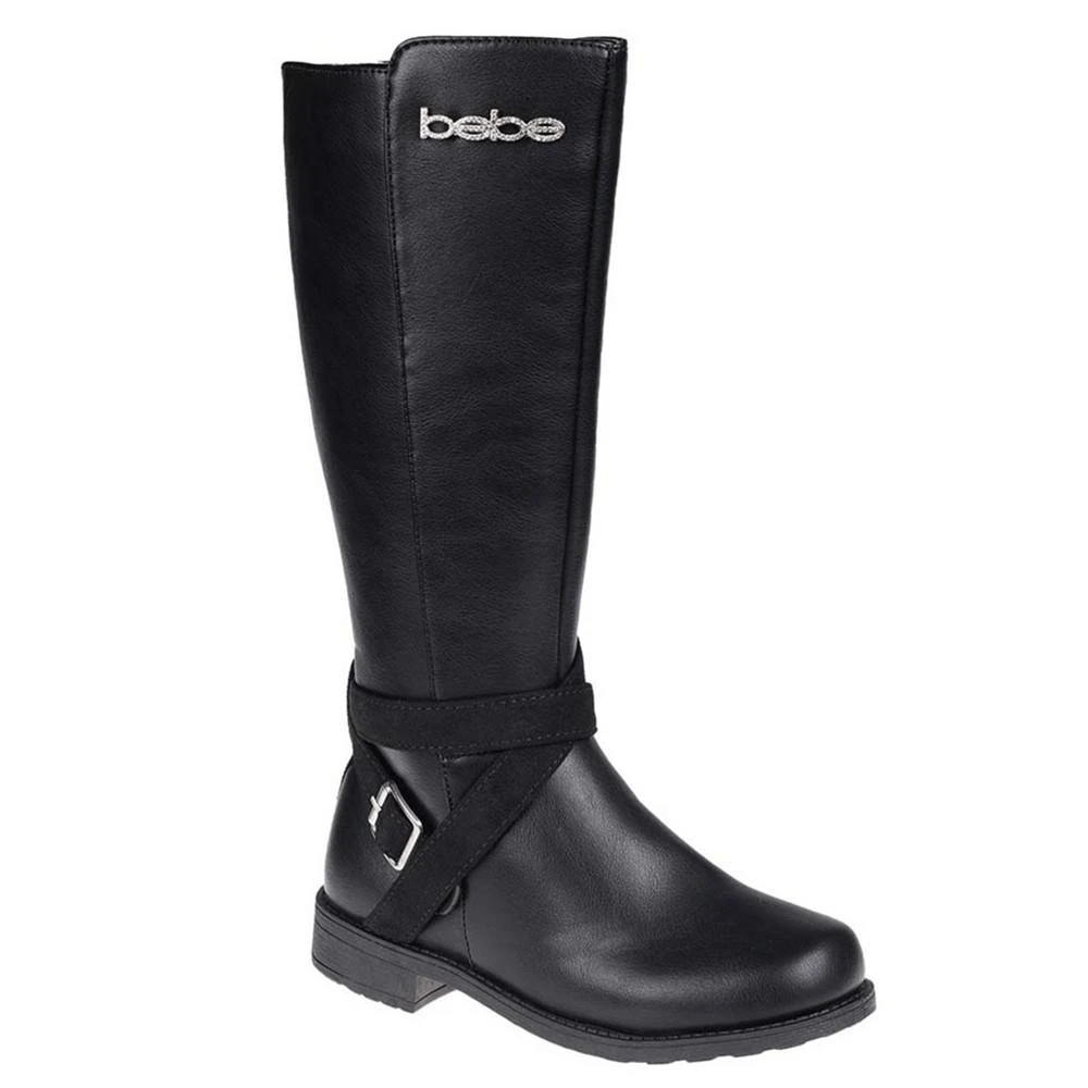 商品Bebe|Big Girls Tall Fashion Boots with Shimmer Micro Straps, Plate and Buckle,价格¥359,第1张图片