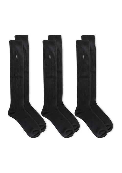 商品Ralph Lauren|Ralph Lauren Microfiber Ribbed Over The Calf Socks 3 Pack,价格¥212,第1张图片详细描述