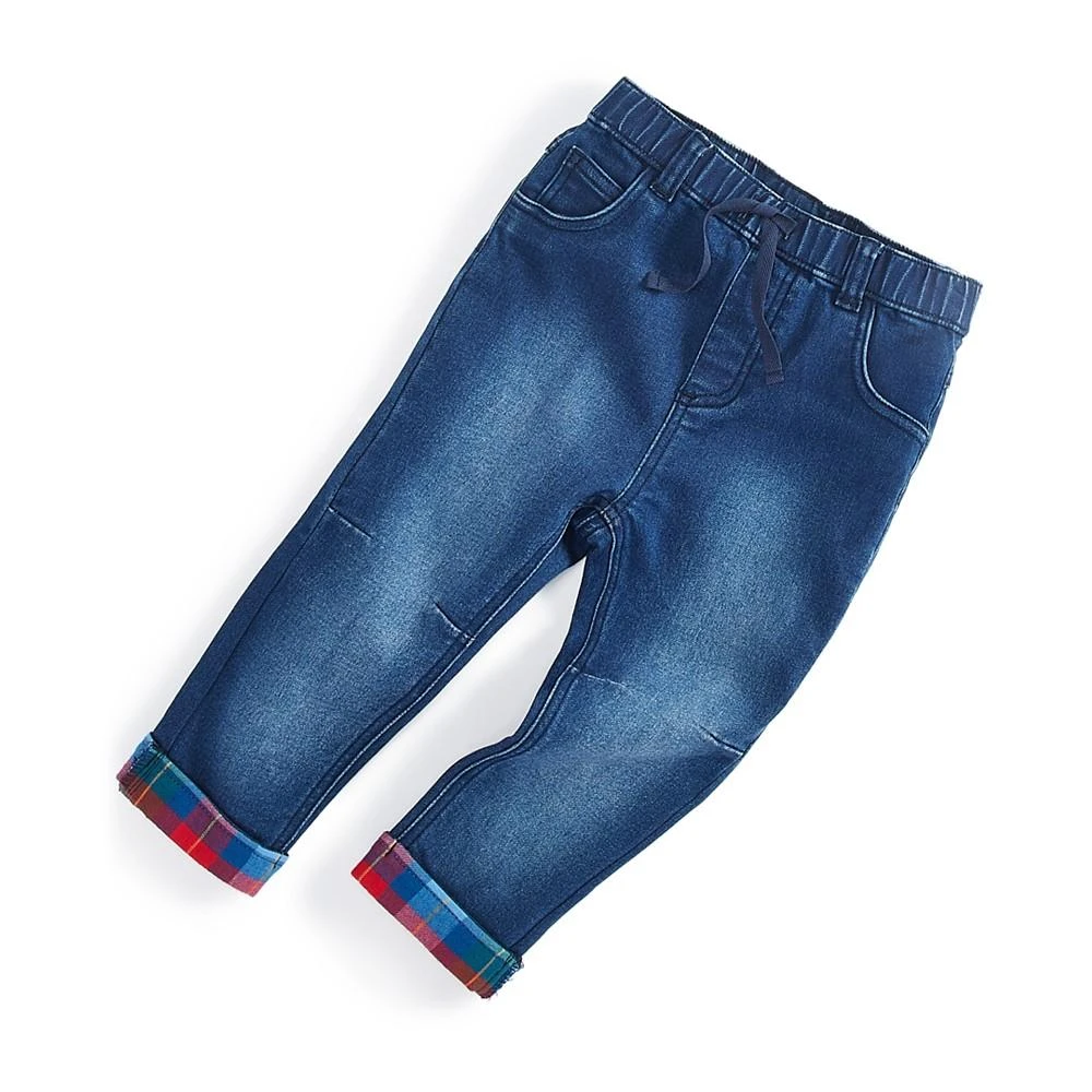 商品First Impressions|Baby Boys True Blue Flannel Cuff Jeans, Created for Macy's,价格¥163,第1张图片