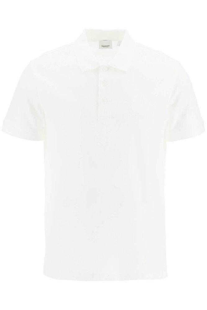 Burberry Logo Embroidered Short Sleeved Polo Shirt商品第1张图片规格展示