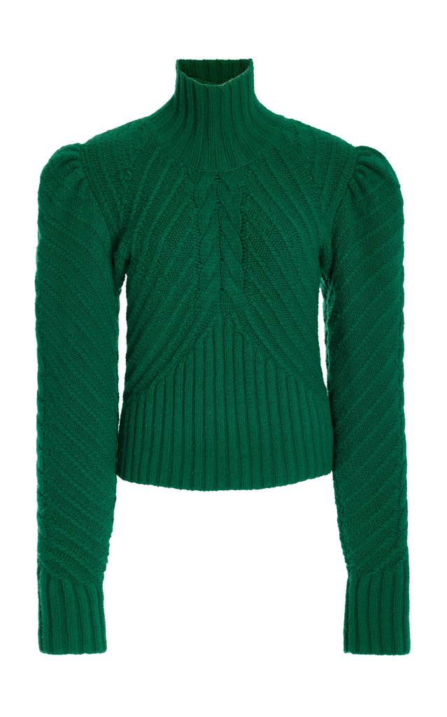 Zimmermann - Women's Cashmere-Blend Mock-Neck Sweater - Green - Moda Operandi商品第1张图片规格展示