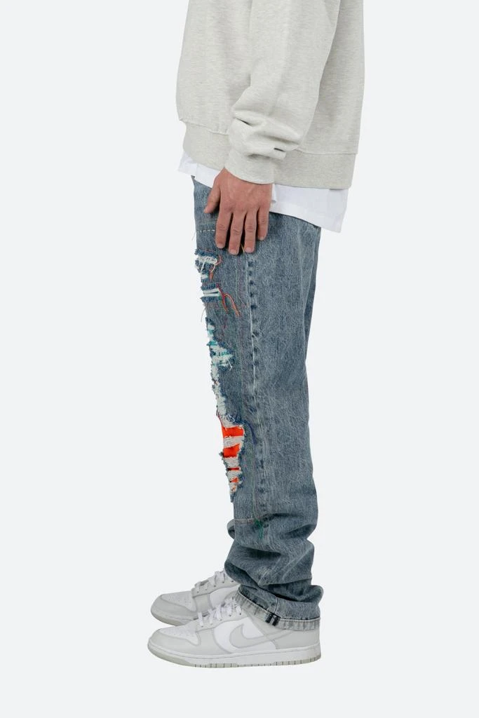 商品MNML|V483 Repaired Baggy Denim - Blue,价格¥346,第3张图片详细描述