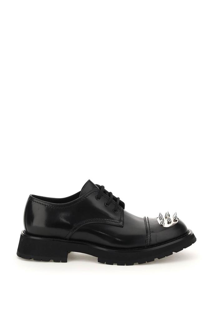Alexander mcqueen leather lace-up shoes with studded toe-cap商品第1张图片规格展示