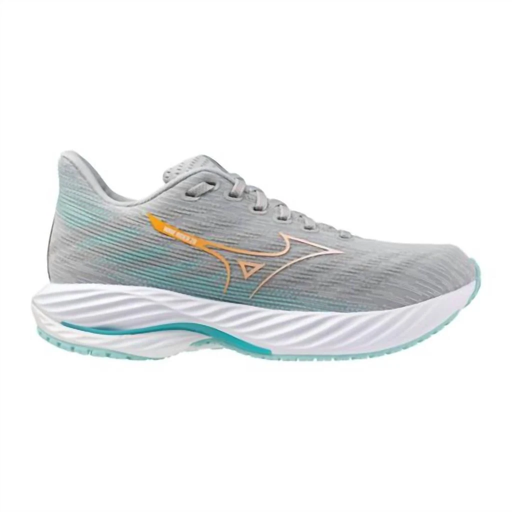 商品Mizuno|Women's Wave Rider 28 Shoes In Harbor Mist-White,价格¥600,第1张图片